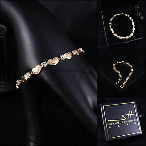 yzANZT[@lbNXuXbguXbgn[gXtXL[GgP[Xpulsera, bracelet * corazn * brazalete, dorado pl, swarovski elements, estuche