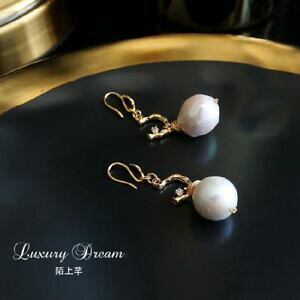 �y���������z�A�N�Z�T���[�@�l�b�N���X�o���b�N�v���[�Nboucles doreilles perle culture baroque feuille ficel artisanal plaqu or msq1