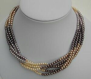 【送料無料】アクセサリー ネックレスネックレスツアーブラウンベージュcollarcollar de perlas 42 cmgiramarrn beigevierreihig nuevo