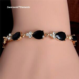 yzANZT[@lbNXuXbgXtXL[WRjEbracelet gourmette souple charms swarovski elements noirs et zirconium