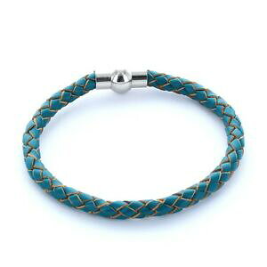 �y���������z�A�N�Z�T���[�@�l�b�N���X�u���X���b�g���U�[�J���[�K�\����hombre favorito pulsera pulsera de cuero 0,5cm trenzada color petrol