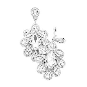 �y���������z�A�N�Z�T���[�@�l�b�N���X�N���b�v�C�������O�N���X�^���N���Astatement lujo orejas clips clip aretes cristal transparente claro 9,5 cm la