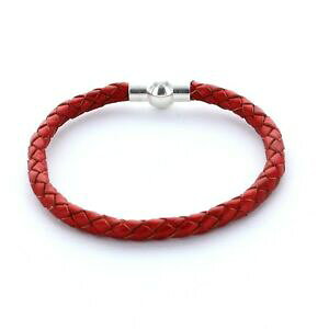 �y���������z�A�N�Z�T���[�@�l�b�N���X�u���X���b�g���U�[�N�����x���[hombre favorito pulsera pulsera de cuero 0,5cm trenzada color cranberry metal