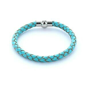 �y���������z�A�N�Z�T���[�@�l�b�N���X�u���X���b�g���U�[�^�[�R�C�Yhombre favorito pulsera pulsera de cuero 0,5cm trenzada color turquesa
