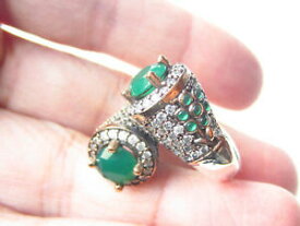 【送料無料】アクセサリー　ネックレススターリングシルバージュエリーハンドメイドトルコエメラルドトパーズリングサイズplata de ley 925 turco joyera hecho a mano hurrem emerald anillo topacio talla