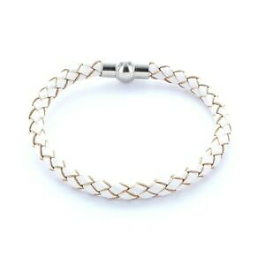�y���������z�A�N�Z�T���[�@�l�b�N���X�u���X���b�g���U�[�J���[�z���C�ghombre favorito pulsera pulsera de cuero 0,5cm trenzada color blanco