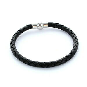 �y���������z�A�N�Z�T���[�@�l�b�N���X�u���X���b�g���U�[hombre favorito pulsera pulsera de cuero 0,5cm trenzada color negro