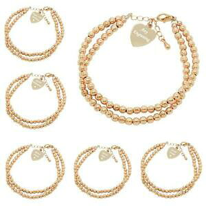 �y���������z�A�N�Z�T���[�@�l�b�N���X���[�Y�S�[���h�A�J�E���g�J�X�^���u���X���b�goro rosa cuentas pulsera con personalizado grabado regalo para mam, nanny etc