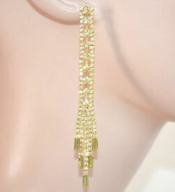 【送料無料】アクセサリー　ネックレスorecchini donna strass giallo oro fili pendenti lunghi cristalli cerimonia e 165orecchini donna strass giallo oro fili pen