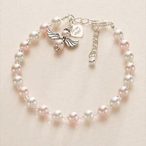 yzANZT[@lbNXy_guXbgsNpara un angel colgante pulsera mujer, nias o joyera para nios rosa perlas
