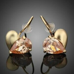 �y���������z�A�N�Z�T���[�@�l�b�N���X�h���b�v���f�B�[�Xchapado en oro corazn roto con forma de gota cubiertos para mujeres nias damas mje0013