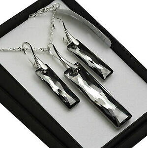 yzANZT[@lbNXVo[NC[TCYoQbgiCgXtXL[NX^Vo[lbNXZbg925 collar de plataconjunto de plata de reina baguette * la noche * cristale