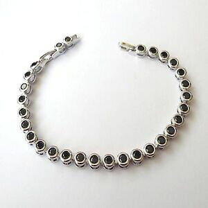 �y���������z�A�N�Z�T���[�@�l�b�N���X�e�j�X�A���W�F���gbracciale tennis uomo colore argento con zirconi neri 19 21 cm 17 n