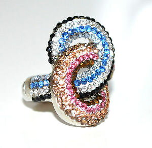 yzANZT[@lbNXAWFganello donna argento strass fedina elastica a molla cristalli regalo elegante a4