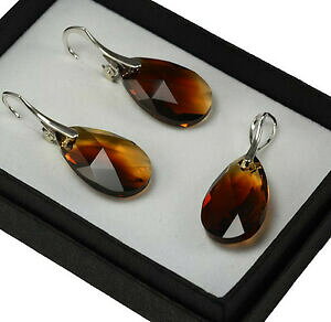 yzANZT[@lbNXXtXL[NX^gp[YVo[COZbg925 pendientes de plataset hecha con cristales de swarovski 22mm mezcla de pera topacio