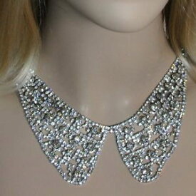 【送料無料】アクセサリー　ネックレスラインストーンチョーカーネックレスチェーンネックレスクリアestrs collar cadena cuello gargantilla collar novia joya claro ksh9 claro