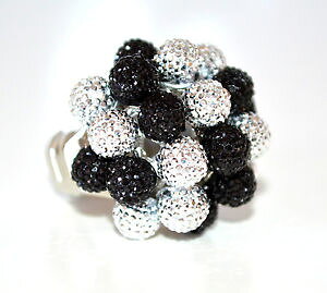 �y���������z�A�N�Z�T���[�@�l�b�N���X�A���W�F���g�l���t�F�C�V�A�����Oanello argento nero donna fascia strass elastica a molla idea regalo ring f75