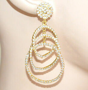 �y���������z�A�N�Z�T���[�@�l�b�N���X�S�[���horecchini donna oro cerchi pendenti cristalli strass eleganti boucles e110