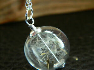 �y���������z�A�N�Z�T���[�@�l�b�N���X�K���X�X�^�[�����O�V���o�[�^���|�|�I�[�u�l�b�N���Xplata esterlina 925 cristal simple real diente de len semillas orb collar hecho a ma