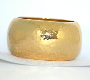 yzANZT[@lbNXS[h^bracciale oro dorato rigido donna ovale a schiava metallo lucido martellato a29