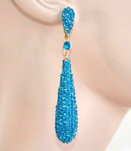 �y���������z�A�N�Z�T���[�@�l�b�N���X�S�[���h�y���_���g�C�������Opendientes mujer oro colgantes strass azul claro cristales ceremonia fiesta e59