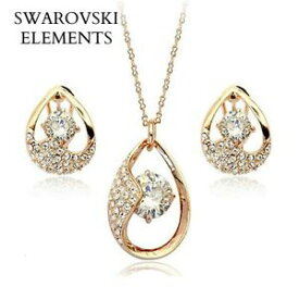 【送料無料】アクセサリー　ネックレスコリアスワロフスキープラークboucles doreille collier pendentif larme swarovski elements plaqu or jaune