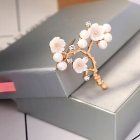 【送料無料】アクセサリー　ネックレスゴールドピンブローチブランチツリーパールホワイトシンプルレトロbroche pin dorado rama rbol flor ncar perla blanco simple retro xz7