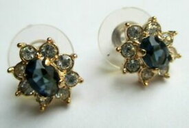 【送料無料】アクセサリー　ネックレスプラークビンテージboucles doreilles clous plaqu or serties gemme saphir ancien bijou vintage 624