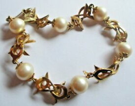 【送料無料】アクセサリー　ネックレスシャルマンブレスレットヴィンテージoriginal charmant bracelet couleur or perles blanches bijou vintage 3226