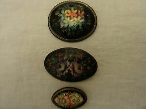 �y���������z�A�N�Z�T���[�@�l�b�N���X���b�g���C���X�i�b�vlot de 3 broches fantaisie peintes la main