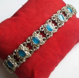 【送料無料】アクセサリー　ネックレスオリジナルブレスレットアルジェントメインヴィンテージbracelet original couleur argent main grave mail bleu bijou vintage 5204