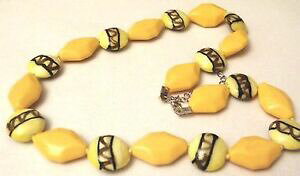 �y���������z�A�N�Z�T���[�@�l�b�N���X�R���A�[�f�V�g�����u����collier de perles rtro galet rsine jaune et citron brun et or rglable 4922