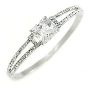 yzANZT[@lbNXNX^Vo[g[^vZXJbguXbgpresume de cristal, corte princesa cz brazalete pulsera en tono plata pulida de metal