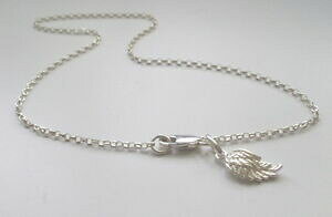 yzANZT[@lbNXuXbgx`[`F[X^[OVo[pulsera de tobillo tobillera, de plata esterlina con encanto ala de ngel en la cadena de belcher