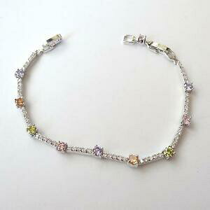 yzANZT[@lbNXejXAWFgrALAWXgbracciale tennis colore argento zirconi bianchi ametista ambra 18 20 cm 38 n