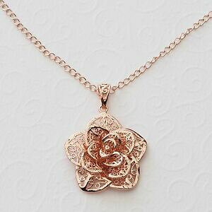 �y���������z�A�N�Z�T���[�@�l�b�N���X���[�Y�l�b�N���X�R���A�[nuevo 42cm 8cm flores collier en rose oro colores filigrana collar noble