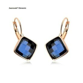 【送料無料】アクセサリー　ネックレススワロフスキープラークboucles doreilles carres swarovski lments bleus profond plaqu or jaune