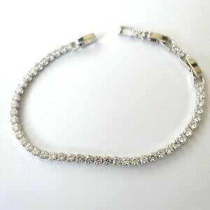 yzANZT[@lbNXejXAWFgrALbracciale tennis uomo colore argento con zirconi bianchi 19 21,5 cm 234 u