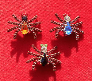 �y���������z�A�N�Z�T���[�@�l�b�N���X�g���u���[�`trois broches strass fantaisie petites araignees