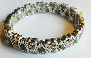 �y���������z�A�N�Z�T���[�@�l�b�N���X�u���X���b�g�r���e�[�W�A���W�F���gbracelet bijou vintage couleur argent forme cur cristaux extensible * 3227