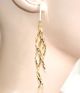 yzANZT[@lbNXCOorecchini donna pendenti lunghi oro ondulati intrecciati boucles earring a50