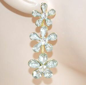 �y���������z�A�N�Z�T���[�@�l�b�N���X�S�[���h�t�B�I�[��orecchini donna oro fiori cristallo strass eleganti pendenti sposa cerimonia z28