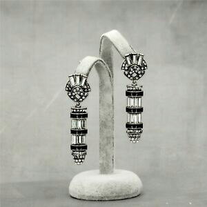 �y���������z�A�N�Z�T���[�@�l�b�N���X�V���o�[�A�[���f�R�C�������O�G�i�����N���X�^�������hpendientes plateado varita deco cristal esmalte negro tnico x20