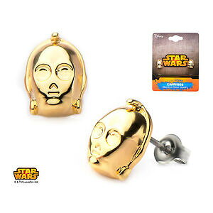 yzANZT[@lbNXX^[EH[YCZXCOstar wars c3po oro plateado aretes joyas c3po con licencia oficial