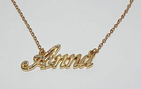 【送料無料】アクセサリー　ネックレスアンナゴールドカスタムメッキネックレスデザイナーanna 18ct collar chapado en oro con nombrepersonalizado de novia de diseador de amor