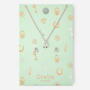 �y���������z�A�N�Z�T���[�@�l�b�N���X�l�b�N���X�C�������O�Z�b�gconjunto de regalo con joyas de plata buena suerte, collar y pendientes tachuelas wishbone