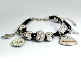 【送料無料】アクセサリー　ネックレスステファニーホワイトゴールドブレスレットクリスマスoro blanco encanto nombre stephanie pulsera de cuero cumpleaos regalo de navidad para su