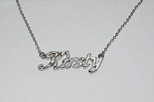 �y���������z�A�N�Z�T���[�@�l�b�N���X�z���C�g�S�[���h���b�L�l�b�N���Xkirsty en oro blanco platinado collar con nombrela boda nupcial novia