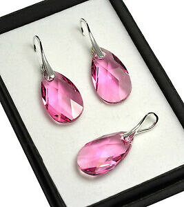 yzANZT[@lbNXVo[XtXL[NX^sNiVCOZbg925 pendientes de plataset hecha con cristales de swarovski 22mm rosa de pera