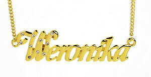 �y���������z�A�N�Z�T���[�@�l�b�N���X�S�[���h���b�L�l�[���l�b�N���X�f�U�C�i�[�v���[���g18k chapado en oro con collar con nombre weronikacompromiso cumpleaos diseador regalos